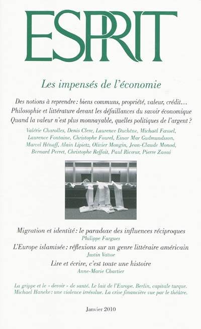 Esprit, n° 361. Les impensés de l'économie | 