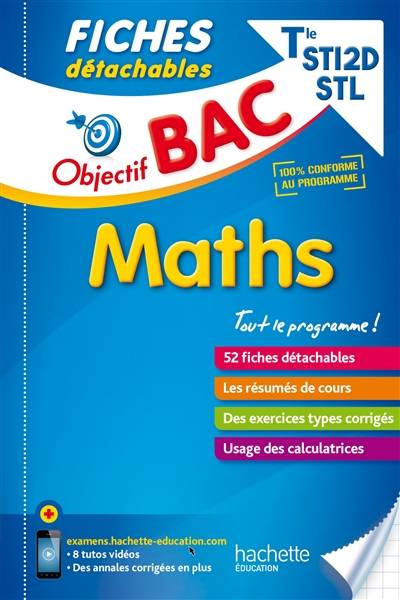 Maths terminale STI2D, STL : 52 fiches détachables | Bernard Blanc, Denise Blanc