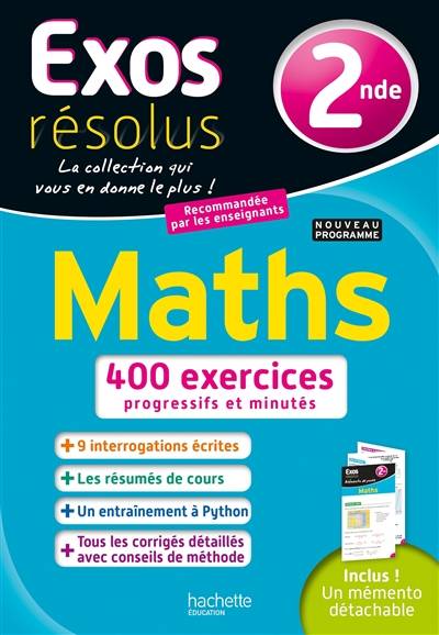 Maths, 2de : 400 exercices progressifs et minutés : nouveau programme | Lydia Misset, Vincent Bernigole, Marie-Andrée Belarbi, Gwenola Verdier