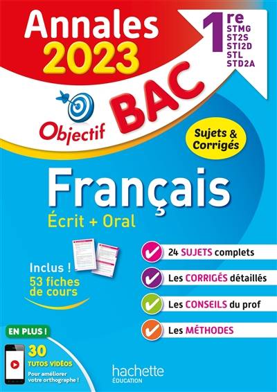 Français écrit + oral 1re STMG, ST2S, STI2D, STL, STD2A : annales 2023, sujets & corrigés | Franck Mazzucchelli, Emmanuel Lesueur