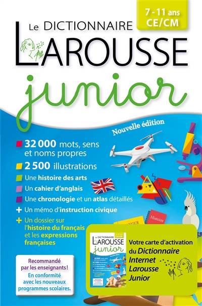 Dictionnaire Larousse junior, 7-11 ans, CE-CM : avec carte d'activation | Claude Nimmo, Valérie Perrin, Marie-Pierre Belleteste