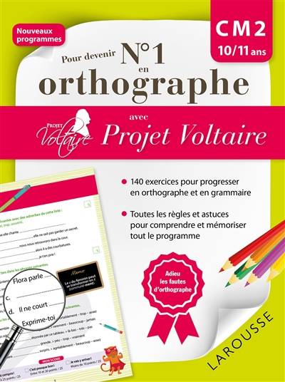 Pour devenir n° 1 en orthographe avec Projet Voltaire : CM2, 10-11 ans | Aurore Ponsonnet