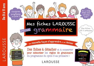 Mes fiches Larousse spécial grammaire : de 9 à 11 ans | 