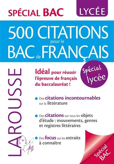 500 citations pour le bac de français : spécial lycée | Laurence Babic-Papadopoulos, Cecile Jannuska