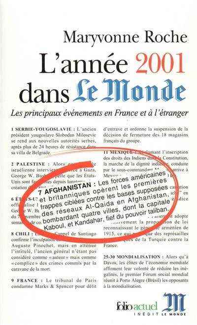 L'année 2001 dans Le Monde : les principaux événements en France et à l'étranger | Le Monde (periodique), Maryvonne Roche