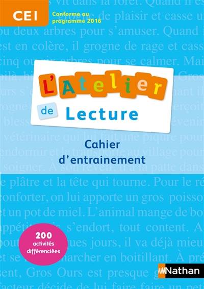 L'atelier de lecture CE1, cycle 2 : cahier d'entraînement | Martine Descouens, Paul-Luc Médard, Jean Mesnager, Samuel Buquet, Vanessa Gautier, Marie-Hélène Tran-Duc