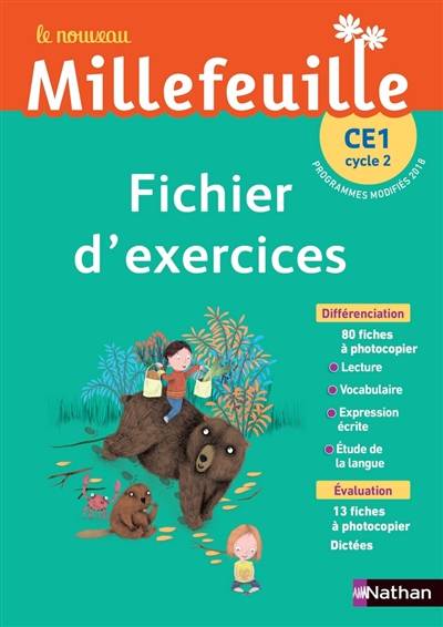 Le nouveau Millefeuille CE1, cycle 2 : fichier d'exercices : programmes modifiés 2018 | 