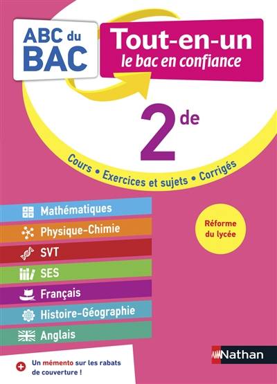 2de, tout-en-un : cours, exercices et sujets, corrigés : réforme du lycée | 