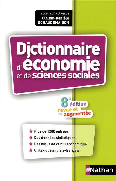 Dictionnaire d'économie et de sciences sociales | Claude-Danièle Echaudemaison, Serge Bosc, Jean-Pierre Cendron