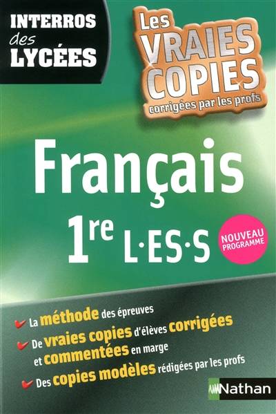 Français 1res L-ES-S : les vraies copies corrigées par les profs : nouveau programme | Marie-Aude de Langenhagen, Anne Cassou-Nogues