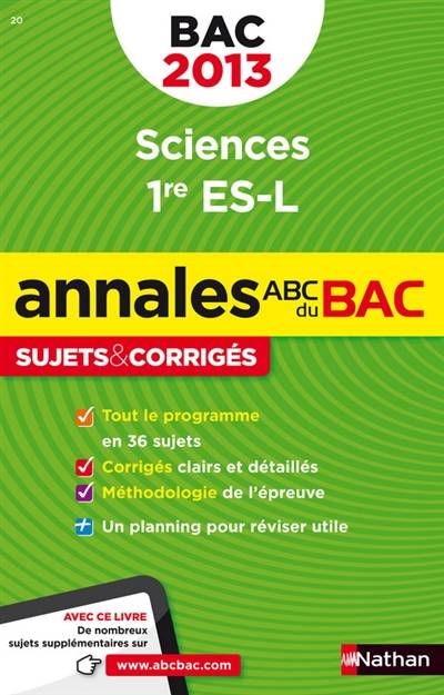 Sciences, 1re ES, L : bac 2013 | Nicolas Coppens