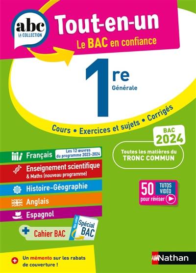 Tout-en-un 1re générale : toutes les matières du tronc commun : bac 2024 | 