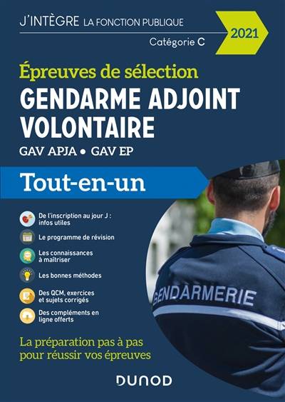 Gendarme adjoint volontaire : GAV APJA, GAV EP épreuves de sélection, catégorie C : tout-en-un 2021 | Benoit Priet, Corinne Pelletier, Fabrice de Donno, Remy Plisson