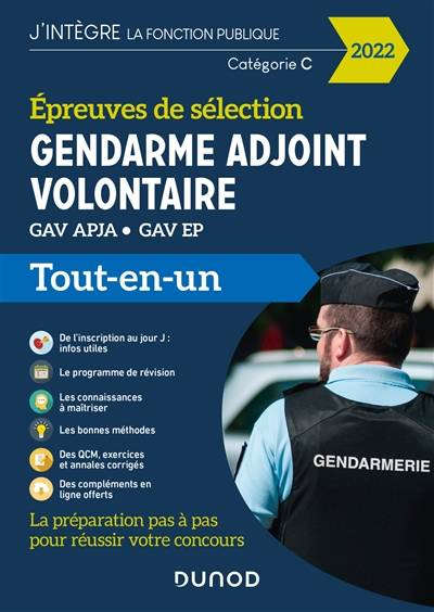 Gendarme adjoint volontaire : GAV APJA, GAV EP épreuves de sélection, catégorie C : tout-en-un 2022 | Benoît Priet, Corinne Pelletier, Fabrice de Donno, Rémy Plisson