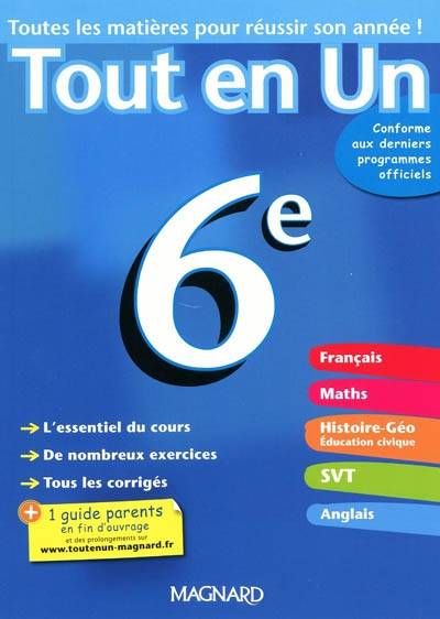 Tout en un 6e | Aurélie Blanz, Marie-Anne Bonneterre, Laurent Siffert, Florence Randanne, Jean-Dominique Picchiottino, Nadine Daboval