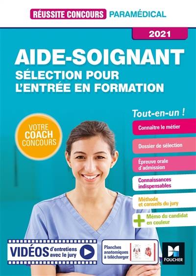 Aide-soignant : sélection pour l'entrée en formation 2021 : tout-en-un ! | Jackie Pillard