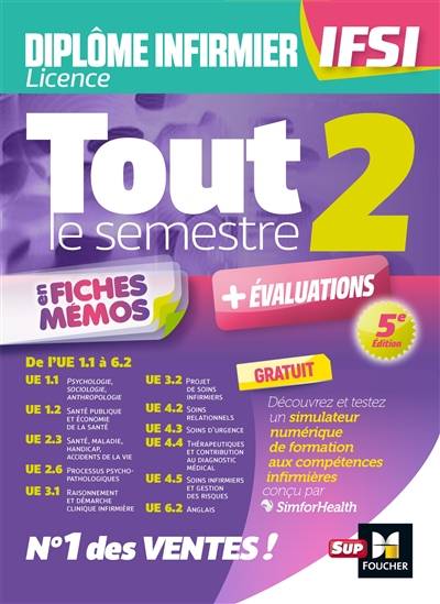 Diplôme infirmier licence IFSI, tout le semestre 2 en fiches mémos : de l'UE 1.1 à 6.2 | Kamel Abbadi