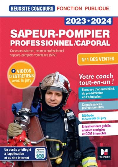 Sapeur-pompier professionnel-caporal : concours externes, examen professionnel sapeurs-pompiers volontaires : 2023-2024 | Joel Francois, Alan Eche, Anne Ducastel, Denise Laurent, Anne Ducastel