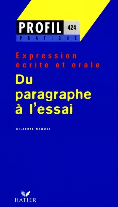 Du paragraphe à l'essai | Gilberte-Louise Niquet