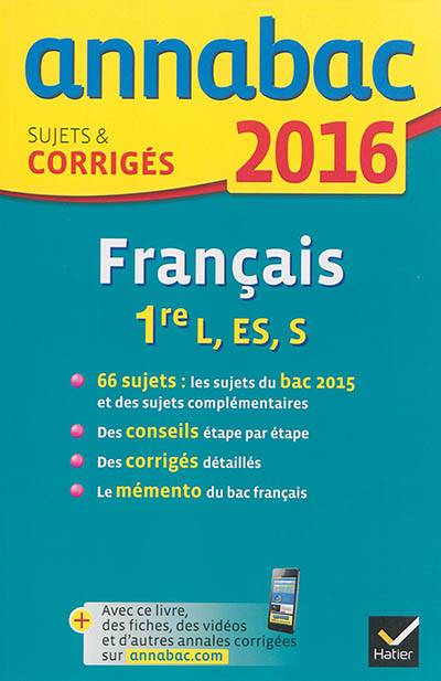 Français 1re L, ES, S : 2016 | Sylvie Dauvin, Jacques Dauvin