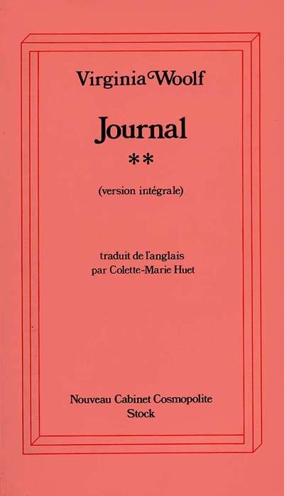 Journal. Vol. 2. 1919-1922 | Virginia Woolf, Colette-Marie Huet