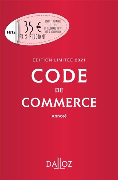 Code de commerce 2021, annoté | Nicolas Rontchevsky, Eric Chevrier, Pascal Pisoni