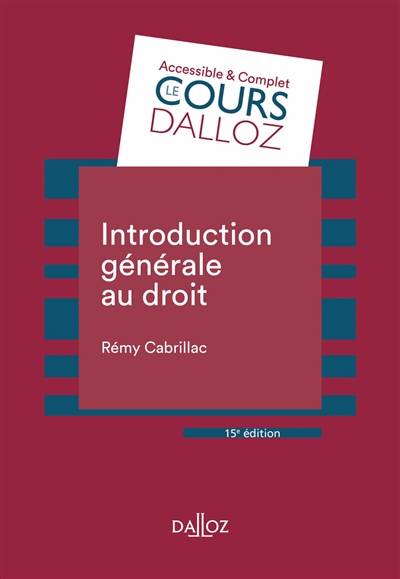 Introduction générale au droit : 2023 | Remy Cabrillac