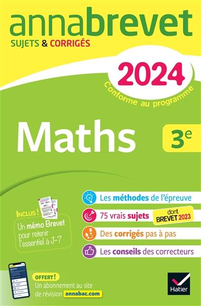 Maths 3e : brevet 2024 | Emmanuelle Michaud, Jerome Boudier, Bernard Demeillers