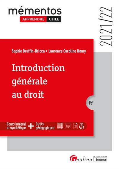 Introduction générale au droit : 2021-2022 | Sophie Druffin-Bricca, Laurence Caroline Henry