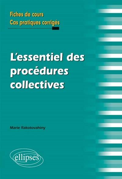 L'essentiel des procédures collectives | Marie Rakotovahiny