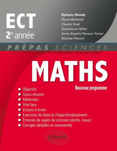 Mathématiques ECT, 2e année : nouveau programme | Sylvain Rondi