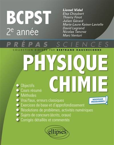 Physique chimie BCPST 2e année : nouveaux programmes ! | Lionel Vidal