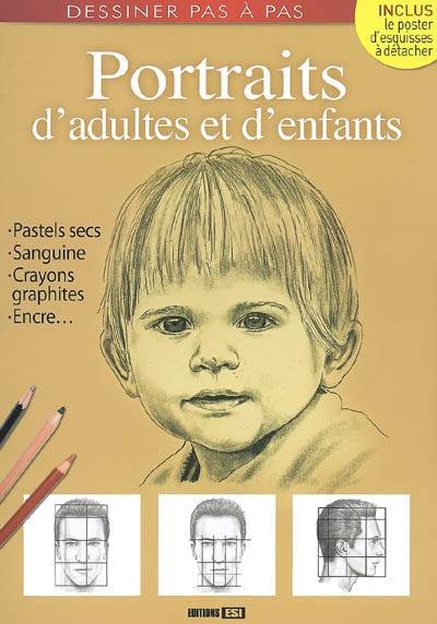 Portraits d'adultes et d'enfants : pastels secs, sanguine, crayons graphites, encre... | Atelier TF, Sylvie Rainaud