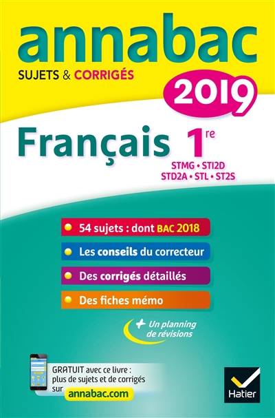 Français 1re : STMG, STI2D, STD2A, STL, ST2S : 2019 | Sylvie Dauvin, Jacques Dauvin