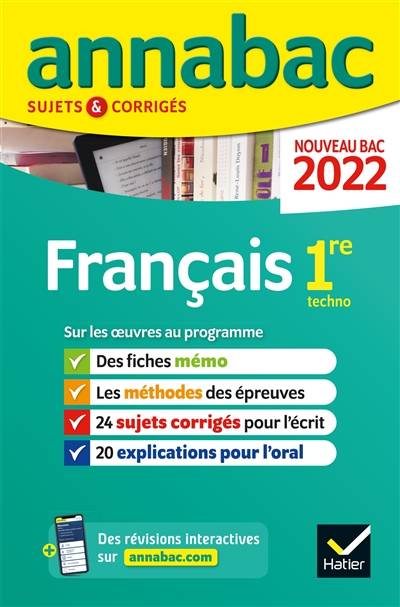 Français 1re techno : nouveau bac 2022 | 