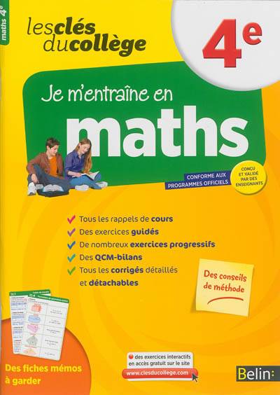 Je m'entraîne en maths, 4e : conforme aux programmes officiels | Denise Laurent