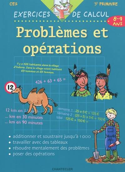 Problèmes et opérations, CE2-3e primaire, 8-9 ans | Karen Bastin, Ina Hallemans