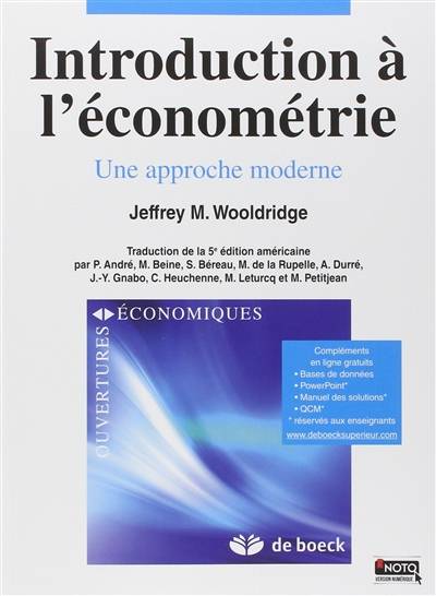 Introduction à l'économétrie : une approche moderne | Jeffrey M. Wooldridge