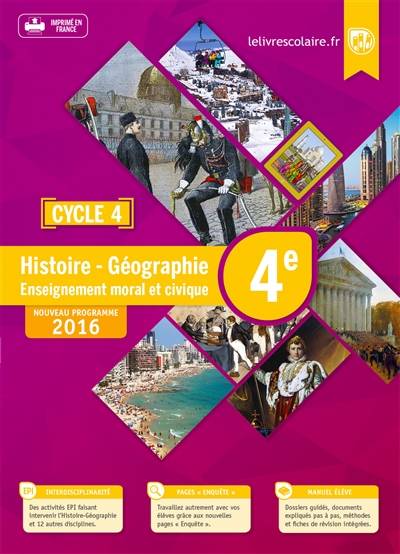 Histoire géographie, enseignement moral et civique 4e : cycle 4 : nouveau programme 2016 | Émilie Blanchard, Arnaud Mercier