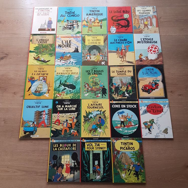 collection complète des 23 albums de la BD Tintin